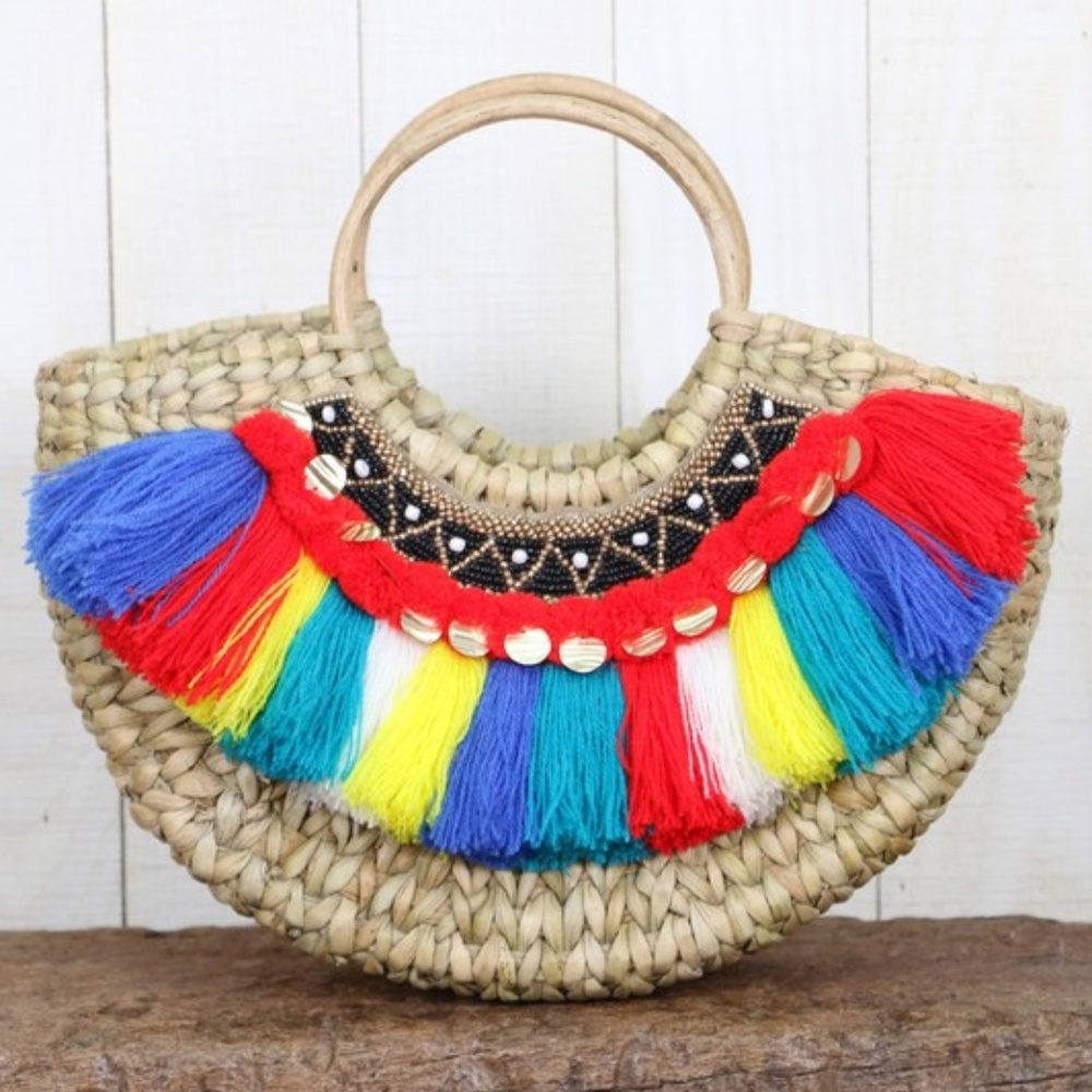 Festive Straw Handbag